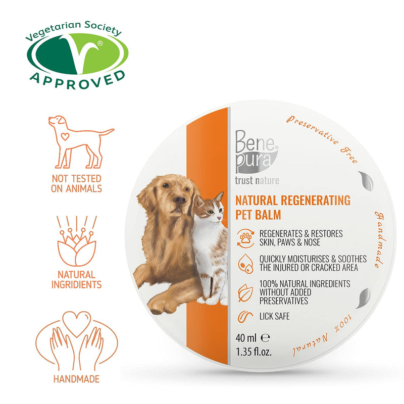 Bene Pura Trust Nature 100% Natural Regenerating Pet Balm – For Paws, Nose & Skin – For Dogs, Cats & Other Pets 1.35 fl.oz - PawsPlanet Australia