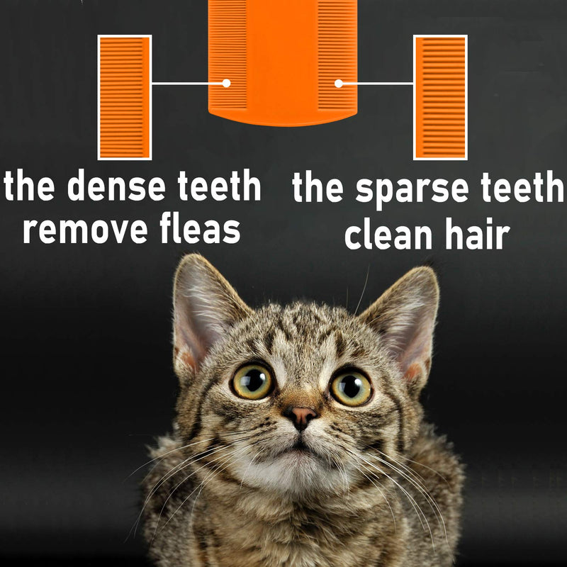 [Australia] - Flea Comb for Cats, 4 Pcs Lice Comb for Dogs, Double Sided Cat Comb for Short Hair of Pets or Humans by MoHern 