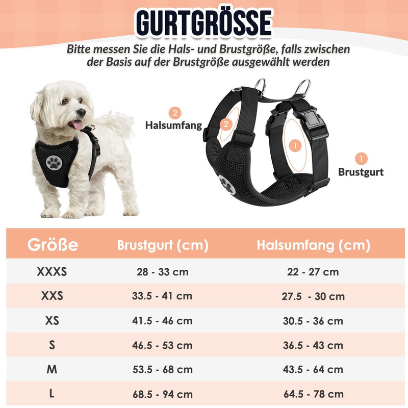 SlowTon Dog Harness for Dogs, No Pull Safety Harness Small Medium Dog Chest Harness Dog Harness Soft Padded Breathable S Dog Harness (Black) - PawsPlanet Australia