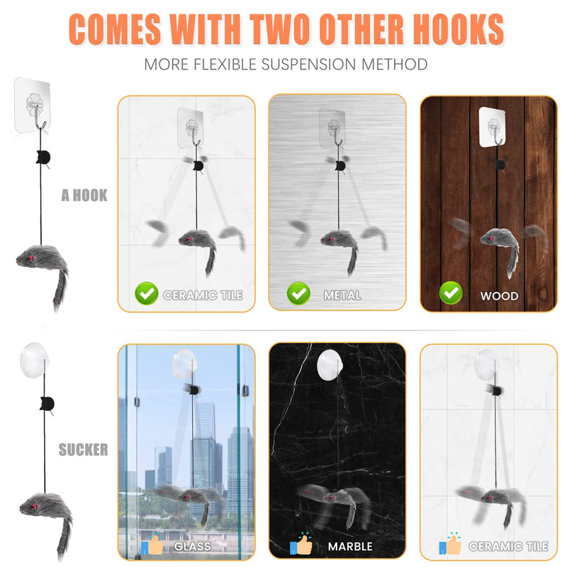 FYNIGO Self-Play Hanging Door Cat Mouse Toys for Indoor Cats Kitten,Interactive Cat Mice Toys for Hunting Exercising Eliminating Boredom - PawsPlanet Australia