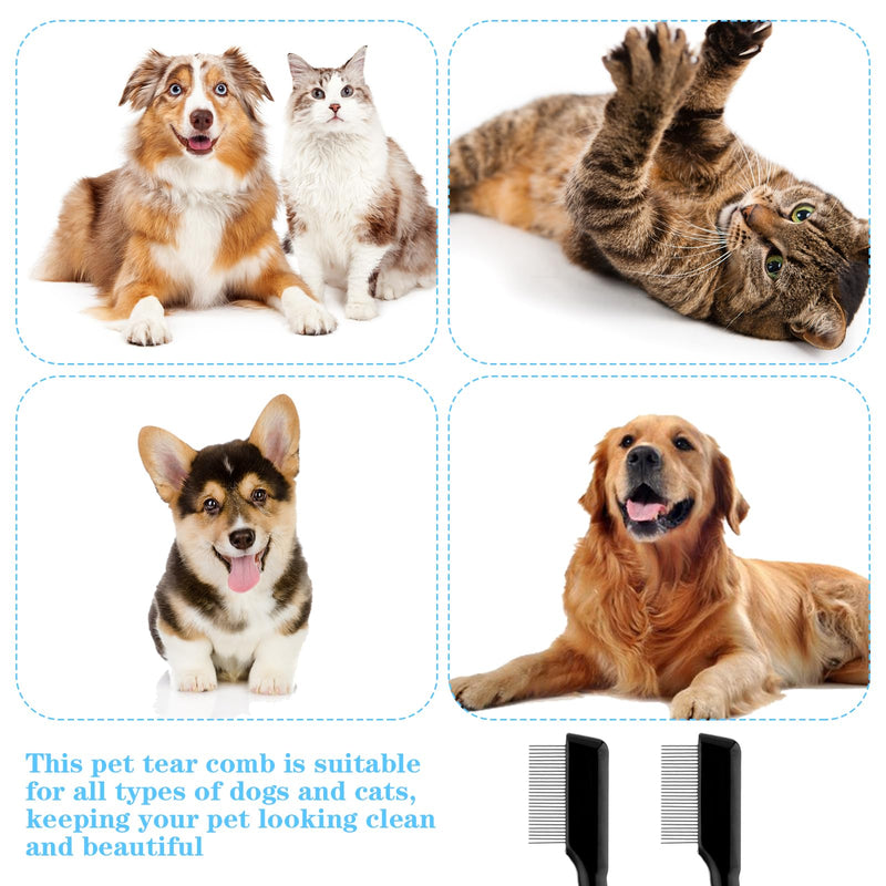 simarro flea comb for dogs, pack of 2, dog tear stain remover comb, flea comb for cats, multifunctional grooming comb for removing crusty mucus and fleas - PawsPlanet Australia