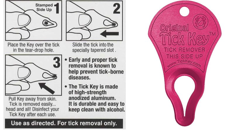 The Original Tick Key -Tick Removal Device - Portable, Safe and Highly Effective Tick Removal Tool (Pink) - PawsPlanet Australia