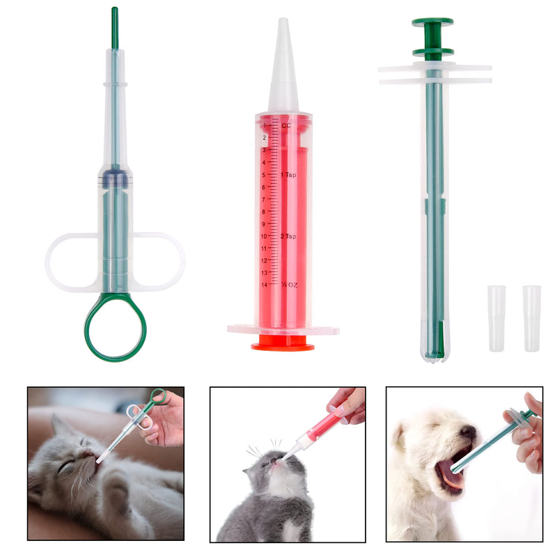 Kare & Kind 3x Pet Pill Feeder - Medicine Dispenser Tool - Syringe Popper for Tablet, Pill, Capsules - Use for Water, Milk Formula, Powder - Ideal for Kittens, Puppies, Dogs, Cats, Newborn Animals - PawsPlanet Australia