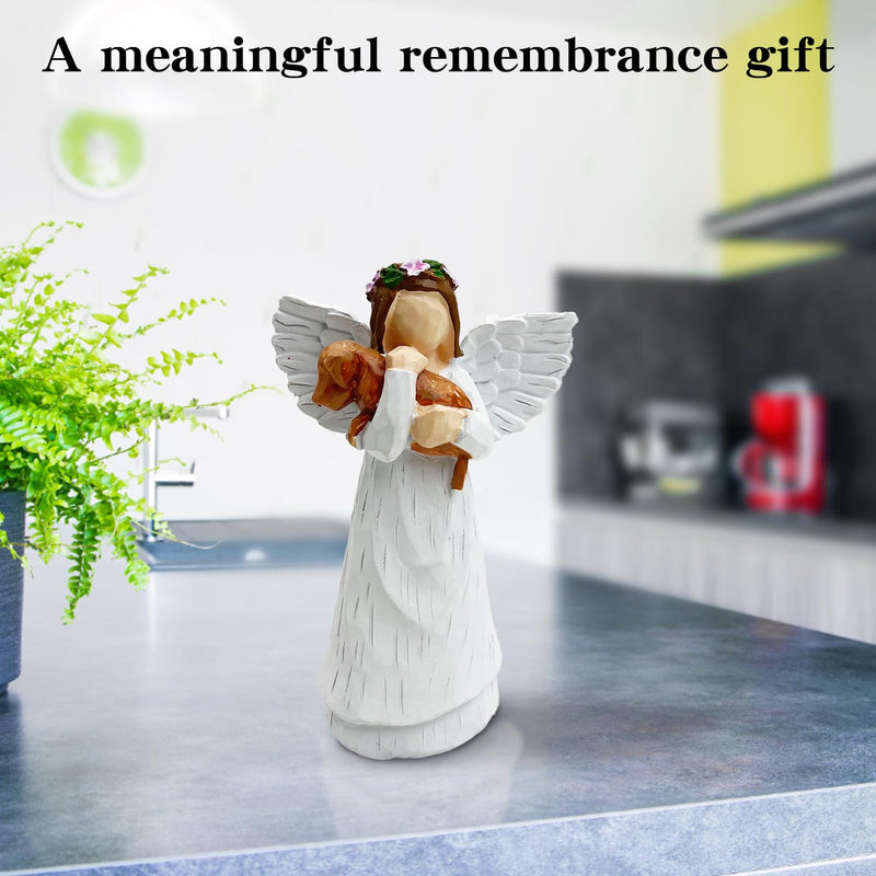 kathson Pet Sympathy Gift, Unique Remembrance Present,Angel Dog Friendship Memorials for Dog Lovers, Beautiful Willow Tree Figurine Wreath Angel Dog - PawsPlanet Australia