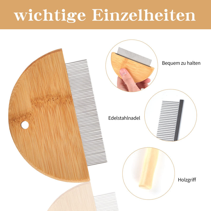 2 pieces flea comb wooden lice comb for dogs and cats nit comb for against fleas, lice on dogs and cats - PawsPlanet Australia
