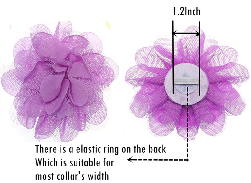 [Australia] - Dog Collar Flowers Accessory,Flower Charms Sliders for Dog Collars 4 Pack 