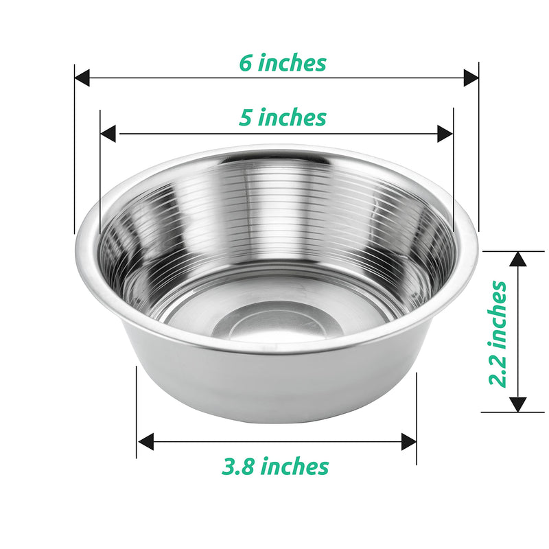 HB Pet Feeder Stainless Steel Dog and Cat Bowls Feeding Replacement Food Bowl for Raised Feeder / Pet Water Metal Bowls 2.5 cup Double Pack - PawsPlanet Australia