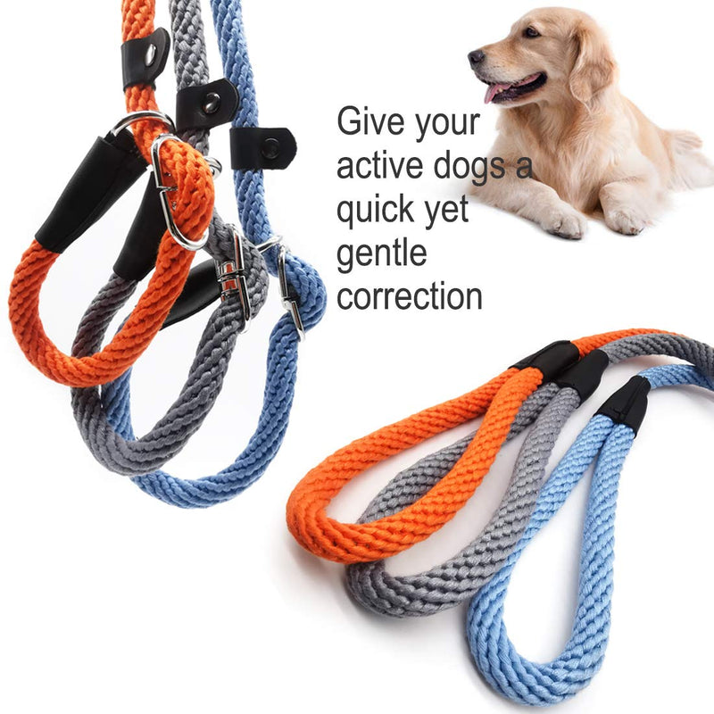 [Australia] - Mycicy Slip Lead Rope Leash for Medium and Large Dogs, 5/8" x 5Ft Soft Cotton Braided Leash, Adjustable No Pull Training Dog Leash 5/8" x 5 Ft Blue 