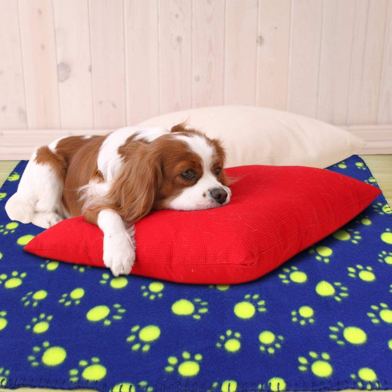 [Australia] - AK KYC 6 Pack Mixed Puppy Blanket Cushion Dog Cat Fleece Blankets Pet Sleep Mat Pad Bed Cover Paw Print Kitten Soft Warm Blanket Animals New Mixed 