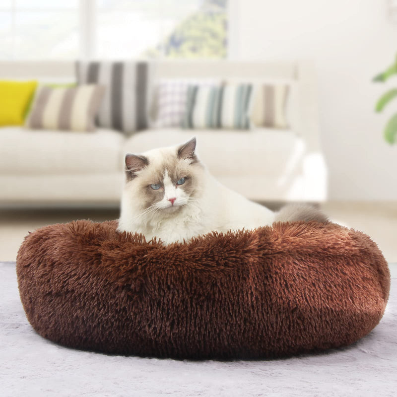Dog Bed for Small Medium Large Extra Large Dogs Faux Fur Calming Deep Sleep Self Warming for 10 - 150 lbs Puppy Cats Dog Pets… S-19 Inch Coffee - PawsPlanet Australia