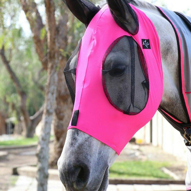 Gaosheng Horse Fly Mask, Fly Mask with Ears, Extra Comfort Lycra Grip Soft Mesh Horse Fly Mask with Ears (rose Red) rose Red - PawsPlanet Australia