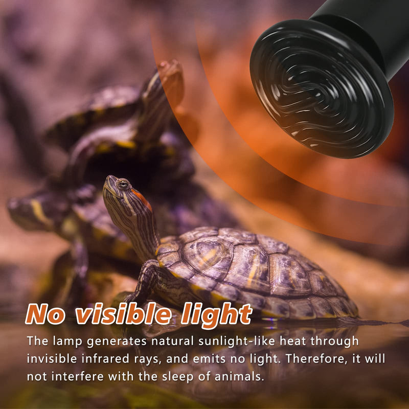 Coospider Reptile Tortoise Heat Clamp Lamp Infrared Ceramic Emitter Bulb Basking Kit Light Base Stand Fixture 100w E27 Keep Warm at Night and Hatch - PawsPlanet Australia