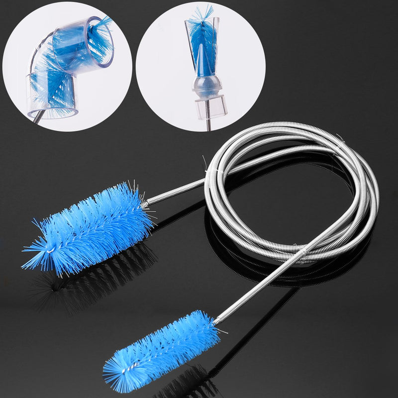 UEETEK Stainless Flexible Cleaning Brush Double Ended Canister Filter Tube Hose Pipe Clean for Fish Tank Aquarium Blue - PawsPlanet Australia