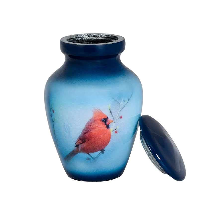 Small Keepsake Cremation Urn with Velvet Case | Choose From Unique Colors | lovely Sharing Mini Metal Token For Human Ashes or Pet. (Keepsake, Cardinal) - PawsPlanet Australia