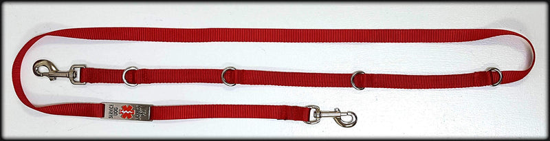 [Australia] - Activedogs Service Dog Hands-Free 7' Leash W/Chrome Service Dog ID Tag Red - 7' 