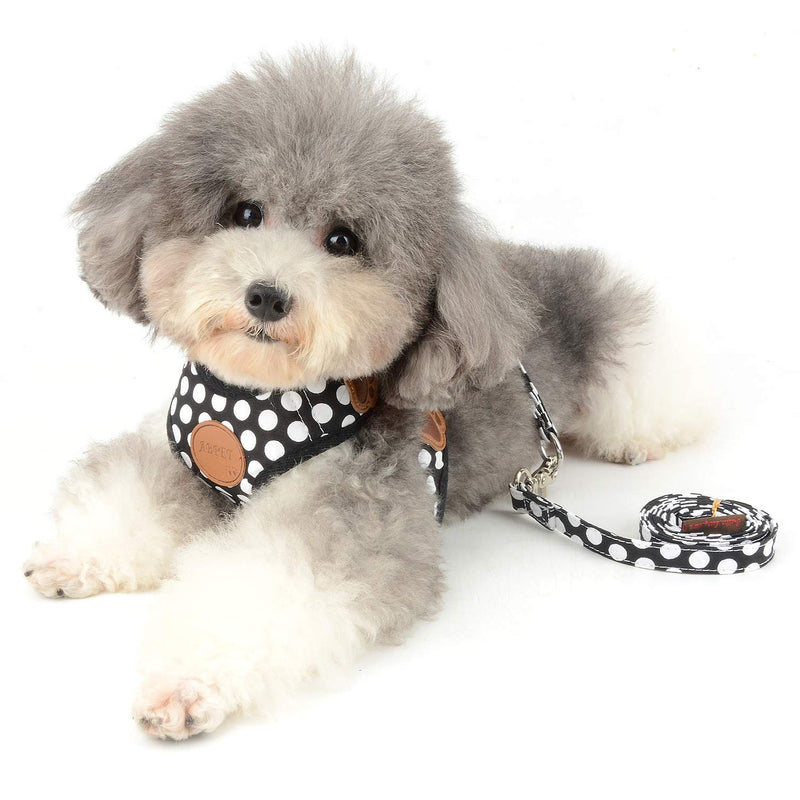 [Australia] - SMALLLEE_Lucky_Store New Soft Mesh Nylon Vest Pet Cat Small Medium Dog Harness Dog Leash Set Black Large ( Chest:30-50cm/12"-20") 