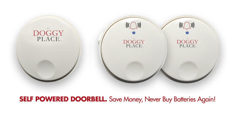[Australia] - My Doggy Place - Dog Pet Children Toddler, Wireless Doorbell, No Batteries Required, Electronic Chime Bell, Potty Training, for Small, Medium, Large Dogs Two Transmitters - One Receiver 