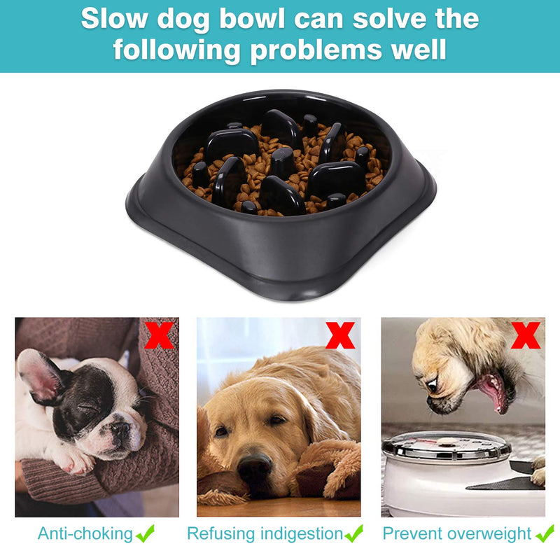 Healthy Slow Feeder Dog Bowl for puppies/medium-sized dogs, Bloat Stop Puppy Food Bowl Maze Interactive Puzzle Pet Bowl Non Skid Black A-black - PawsPlanet Australia