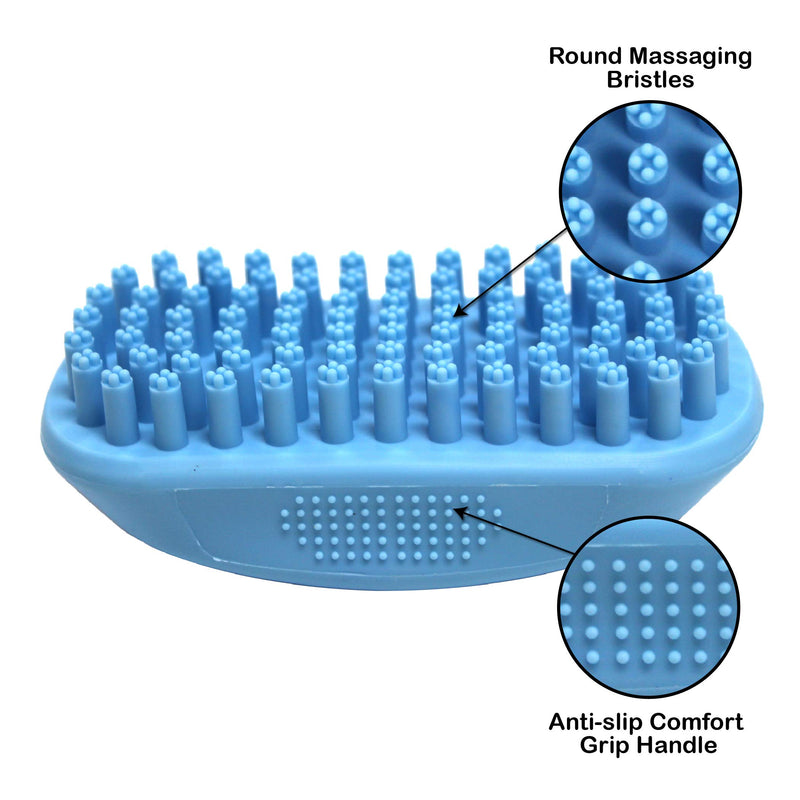 [Australia] - Pets First Pet Bath & Massage Brush Great Grooming Comb for Messaging and Shampooing Dogs, Cats, Small Animals with Short or Long Hair - Soft Rubber Bristles Gently Removes Loose & Shed Fur from Your 