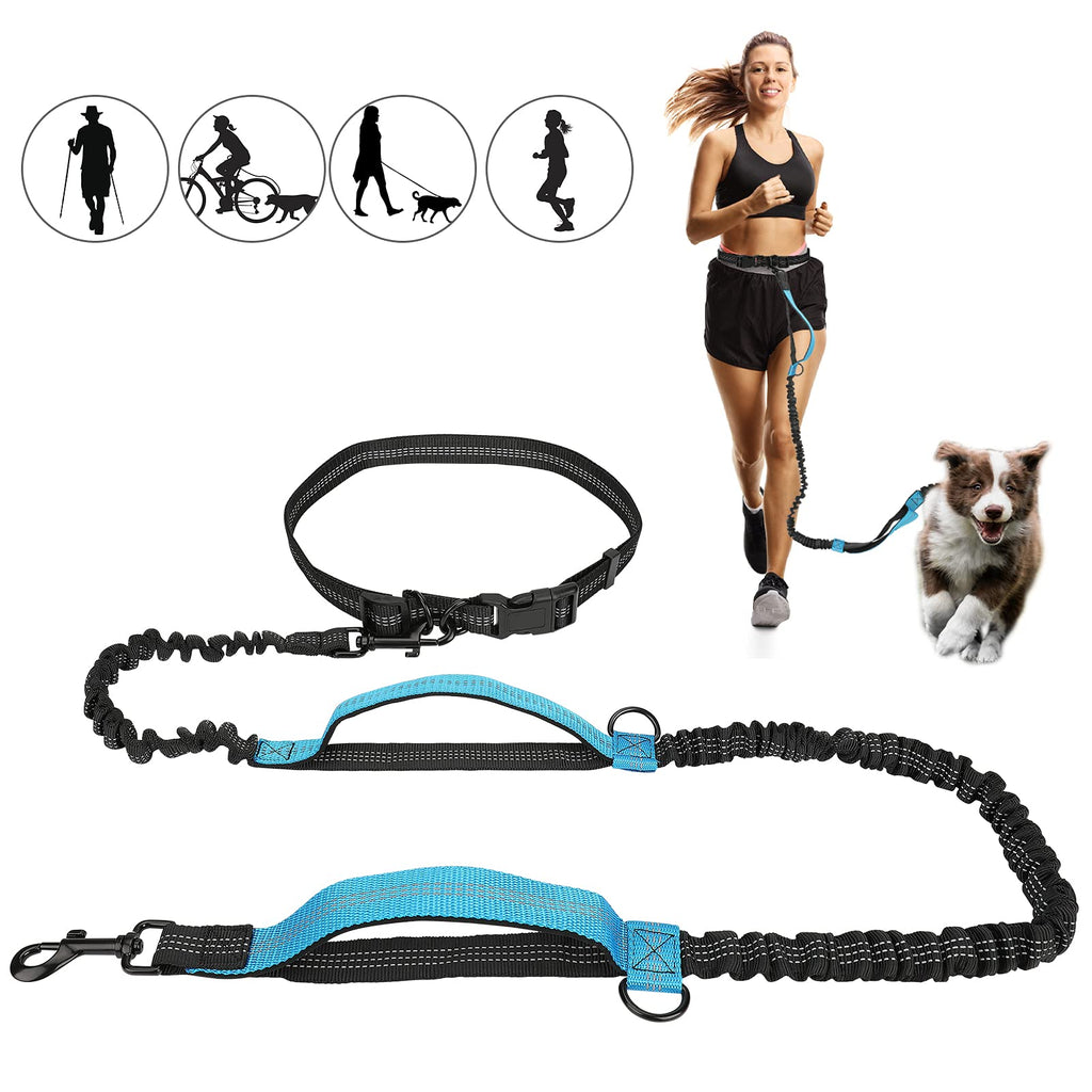Achort Handsfree Dog Leash Adjustable Running Leash Puppy Leash for Dogs, Dog Belt Dog Leash Waist Belt Freestyle Lead, Reflective Stitching, for Dogs up to 110lbs (Blue) Blue - PawsPlanet Australia
