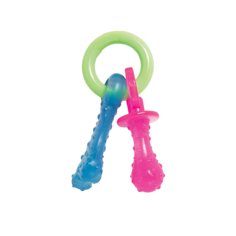 Nylabone Puppy Dog Teething Chew Toy Pacifier, Bacon Flavour, for Puppies Up to 7 kg & Puppy Teething Chew Toy Freezer Bone with Soothing Cloth, Peanut Butter Flavour, S, for Puppies Up to 11 kg Teething Pacifier + Peanut Butter Flavour - PawsPlanet Australia