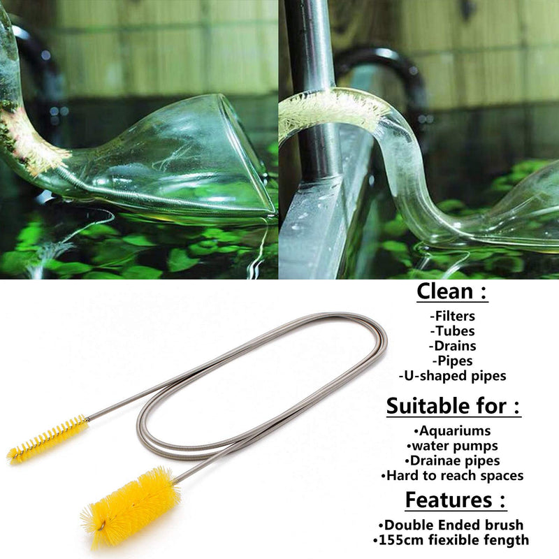 Flexible Drain Brush Double Ended Hose Pipe Stainless Steel Clean 10S005 - PawsPlanet Australia