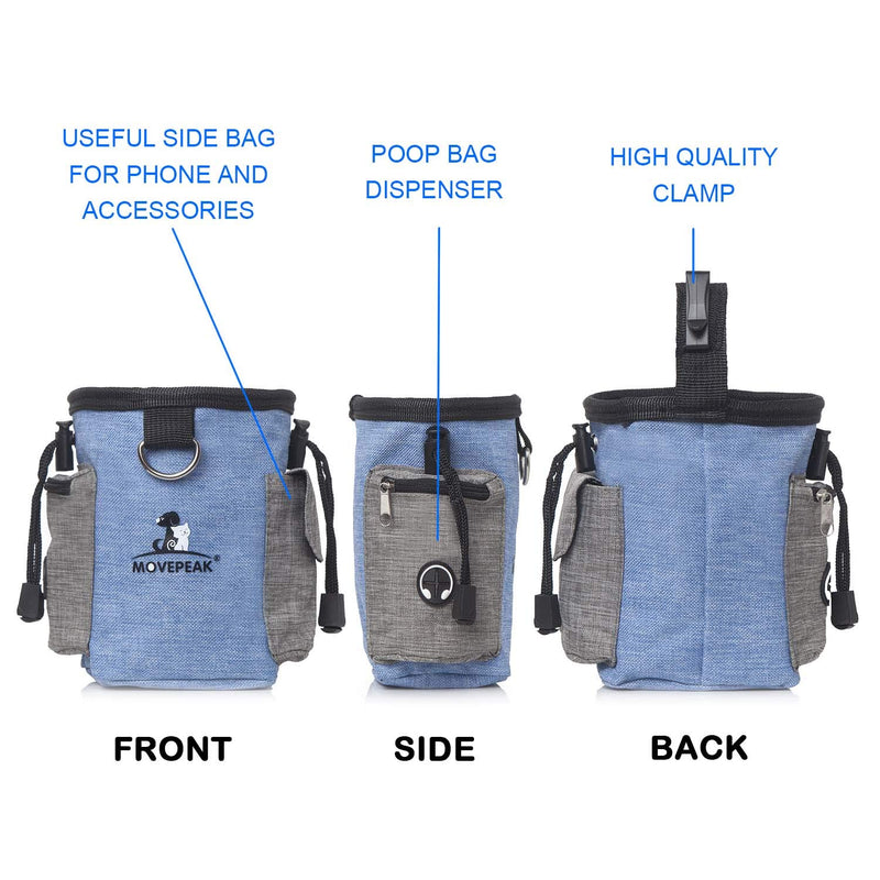 [Australia] - Grenric Dog Treat Training Bag for Small to Large Dogs,–Easily Portable Carries Dog Toys,Built Best Hiking Toys Pack Dispenser Waist Belt, Shoulder Strap, Poop Bag Dispense blue 