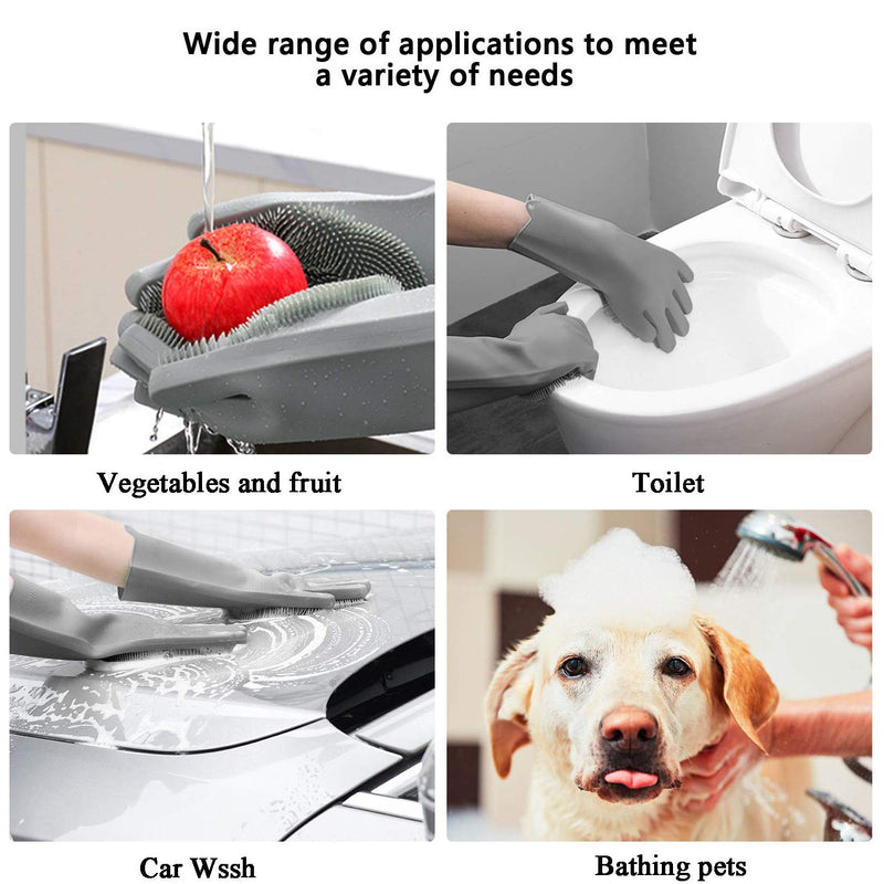ZKSMNB Pet Grooming Gloves, Gentle Dog Bathing Scrubber Gloves, Silicone Hair Removal Gloves with High Density Teeth Efficient Pet Hair Remover Mitt for Cats, Dogs - PawsPlanet Australia