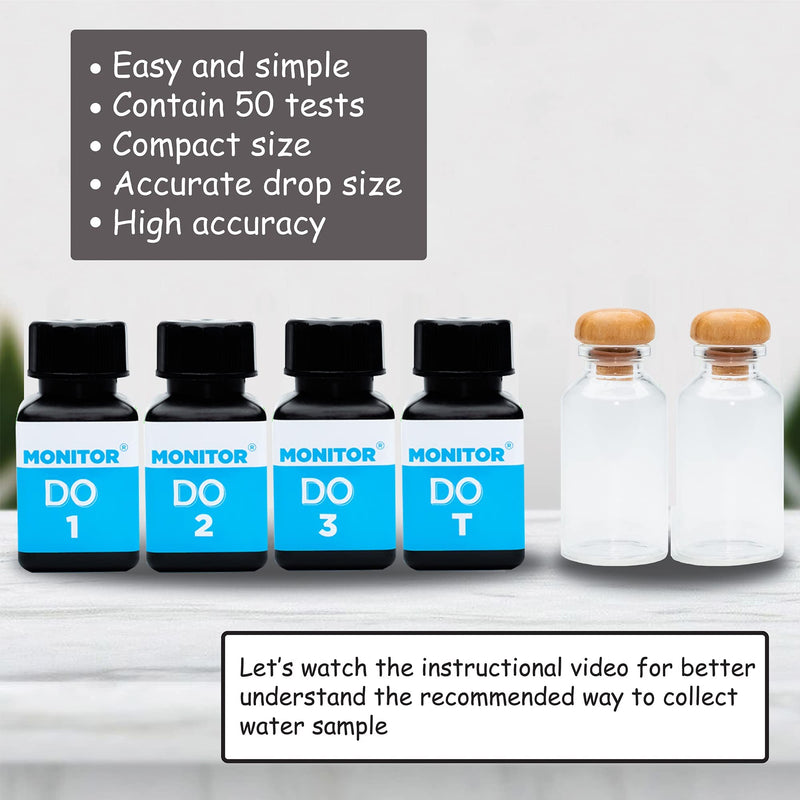 Monitor DISSOLVED Oxygen Test KIT (50 Tests) - Monitor Aquarium and aquaculture Water Quality - PawsPlanet Australia