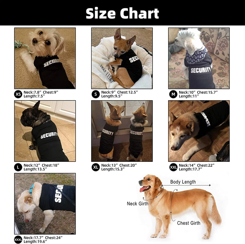 BINGPET Security Dog Shirt Summer Clothes for Pet Puppy T-Shirts Dogs Doggy Costumes Cat Clothing Vest X-Small Black - PawsPlanet Australia
