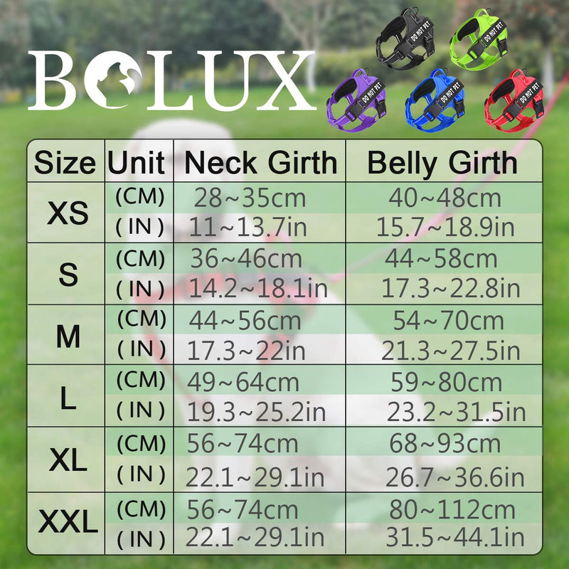 [Australia] - Bolux in Training Dog Harness, DO NOT PET Harness Adjustable Outdoor Service Dog Vest Harness - 3M Reflective Pet Halters for Small Medium and Large Dogs S Purple 