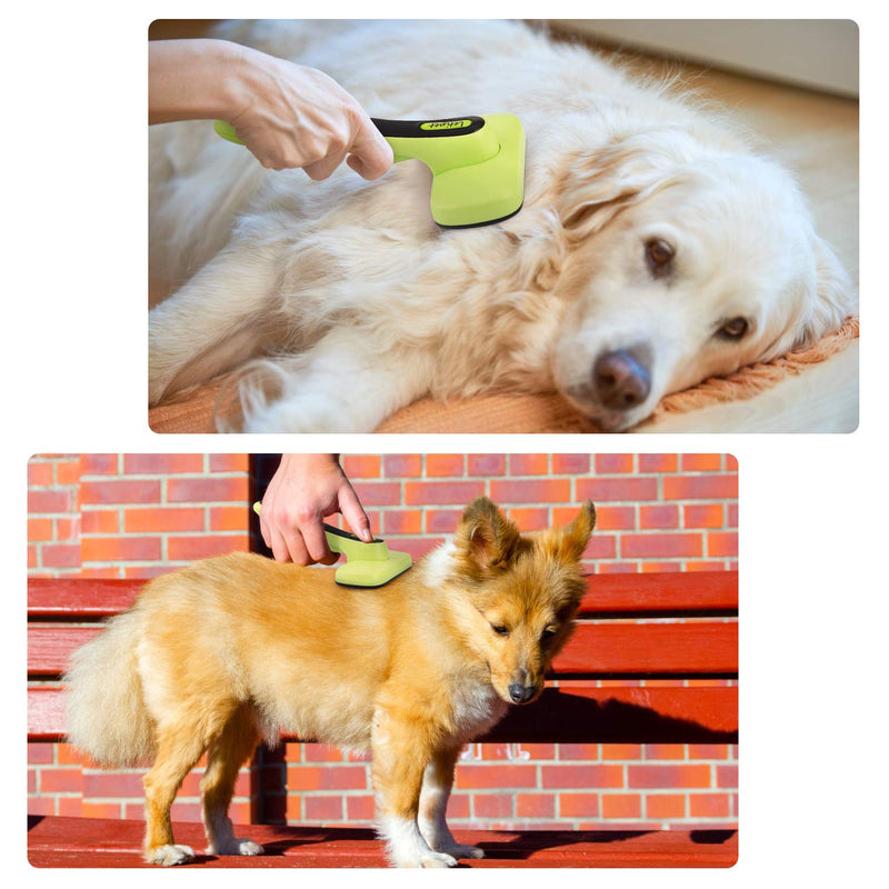 [Australia] - Dog Brush Dog Grooming Brush Self Cleaning Slicker Brush and A Metal Comb - Professional Pet Grooming Brush for Small, Medium & Large Dogs, Cats and Rabbit - Including Hair-Shedding Pets 