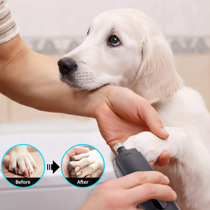 seanme Dog Nail Grinder with Low Noise 2021 Newest Waterproof Dog Claw Care with LED Light, Painless Paws Grooming Electric Pet Nail Trimmer for Small/Medium/Large Dogs - PawsPlanet Australia