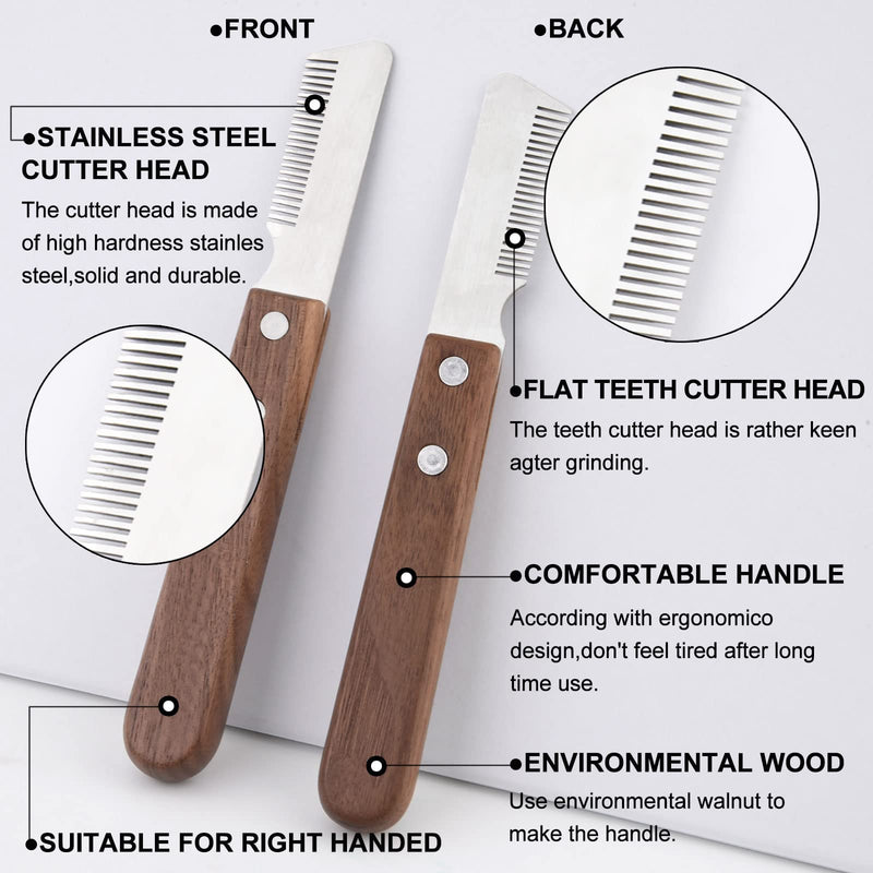 onebarleycorn trimming knife for dogs, trimming knife dog trimming knife grooming knife undercoat trimming knife rough hair for dogs terrier dachshund wire-haired dachshund (right-handed) right-handed - PawsPlanet Australia