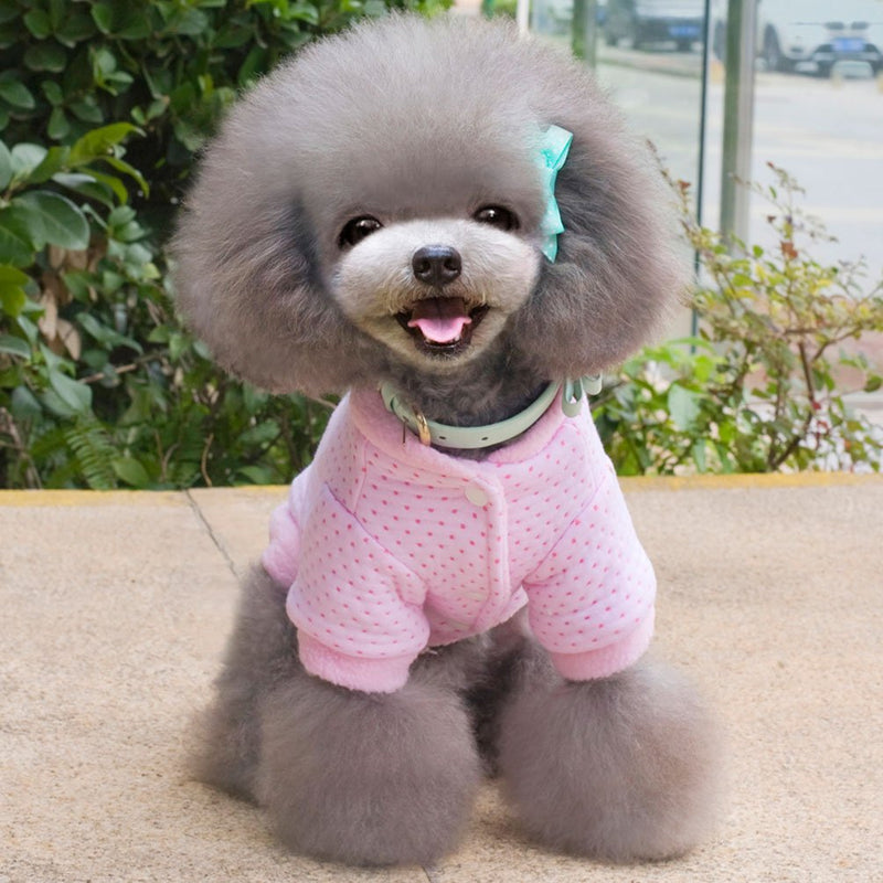 [Australia] - SMALLLEE_LUCKY_STORE Fleece Dog Sweater Doggie Pattern Dog Sleepwear Small Dog Clothes, Large, Pink 