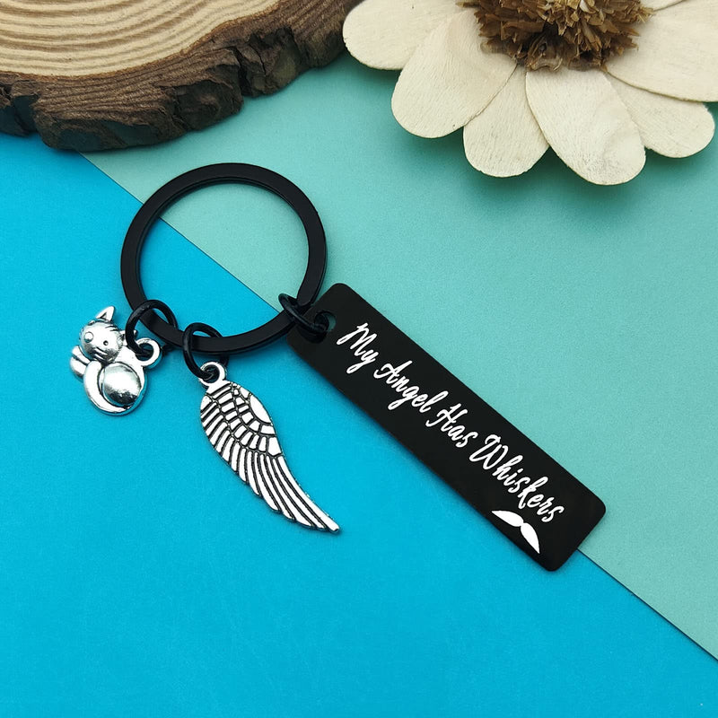 Pet Memorial Gift Loss of Cat Keychain Sympathy Gift In Memory of Cat Pet Gift Keychain Pet Sympathy Gift for Cat Lover Family Friends Remembrance Gifts Has Whiskers Keyring Cat Pet Loss Jewelry - PawsPlanet Australia