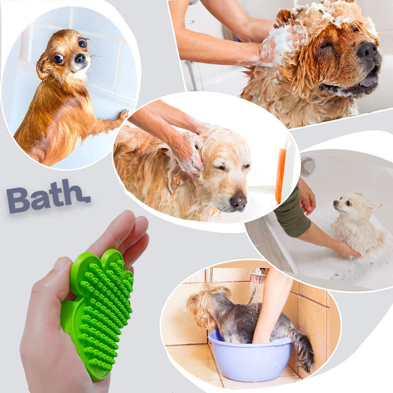 beandou Dog Brush & Cat Brush,Slicker Pet Grooming Brush,Shedding Grooming Tools,Pet Shampoo Brush,Dog Bath Grooming Shedding Brush,Soothing Massage Rubber Comb,Gently Removes Loose Undercoat - PawsPlanet Australia