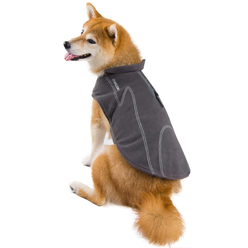 Vivaglory Dog Coat Fleece Jacket Vest for Small Medium Large Dogs Puppy Windproof Warm Clothes for Cold Weather XXS(Chest:11.5-16") Grey - PawsPlanet Australia