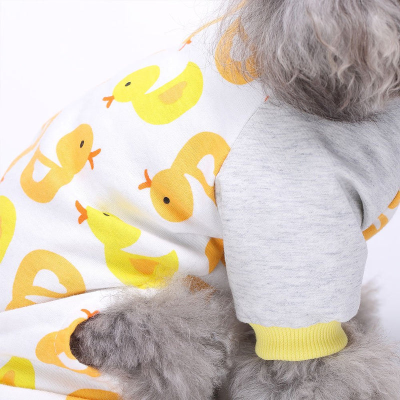 Amakunft 2-Pack Dog Clothes Dogs Cats Onesie Soft Dog Pajamas Cotton Puppy Rompers Pet Jumpsuits Cozy Bodysuits for Small Dogs and Cats XS Duck & Fish - PawsPlanet Australia