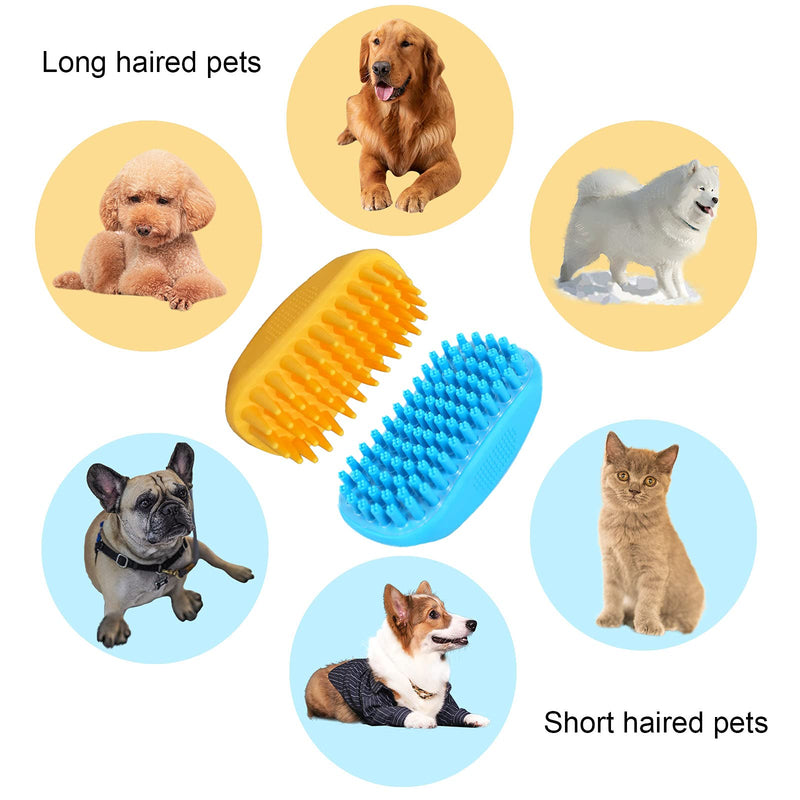 2 Pack Pet Bath Brush Scrubber, Dog Bath Brush Deshedding, Rubber Dog Grooming Brush, Pet Massage Bath Brush for Short Long-haired Dogs Cats NIITAWH Pet Massage Bath Brush Set - PawsPlanet Australia