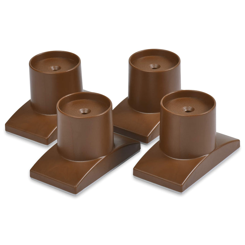 Wall Nanny Extender - 4 Inch Baby Gate Extension (Made in USA) Extends Pressure Mounted Gates + Protects Walls + Stabilizes - Child, Pet & Dog Gates - Works on Stairs - 4 Pack Wall Protector - Brown - PawsPlanet Australia
