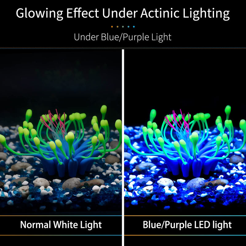 Uniclife Glowing Effect Gooseneck Coral Artificial Decoration Silicone Ornament for Fish Tank Aquarium Blue - PawsPlanet Australia