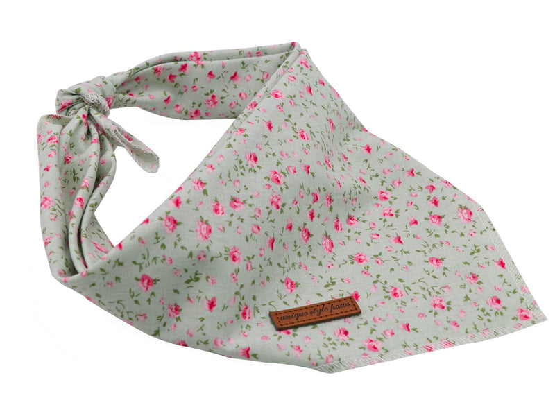 unique style paws Dog Bandanas 1PC Washable Bibs Scarf, Pet Dog Kerchief, Cotton Triangle Dog Scarfs for Small Medium Large Girl or Boy Dogs and Cats L Green Flower - PawsPlanet Australia