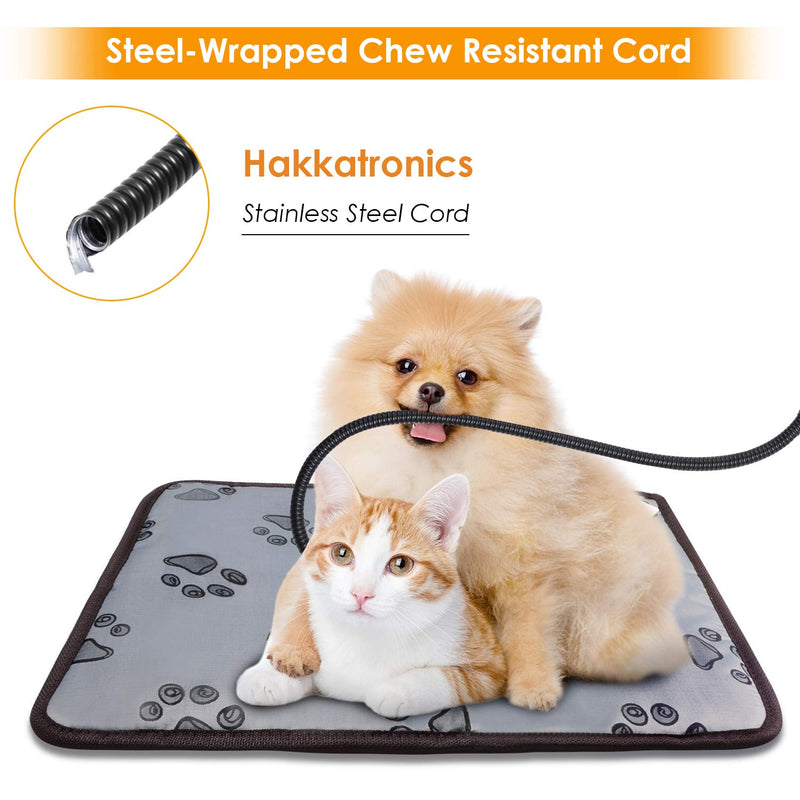 Hakkatronics Large Pet Heating Pad, Waterproof Dog Heating Mat with Chew Resistant Steel Cord, Auto Power Off, Soft Indoor Warming Pets Mat for Cats Dogs and Small Animals(23.6''x17.7'') - PawsPlanet Australia