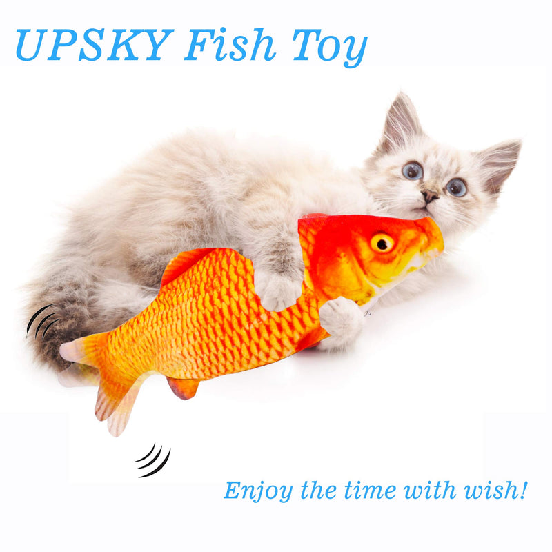 UPSKY Electric Moving Fish Cat Toy, Realistic Plush Simulation Electric Wagging Fish Cat Toy Catnip Kicker Toys, Funny Interactive Pets Pillow Chew Bite Kick Supplies for Cat Kitten Kitty Goldfish - PawsPlanet Australia