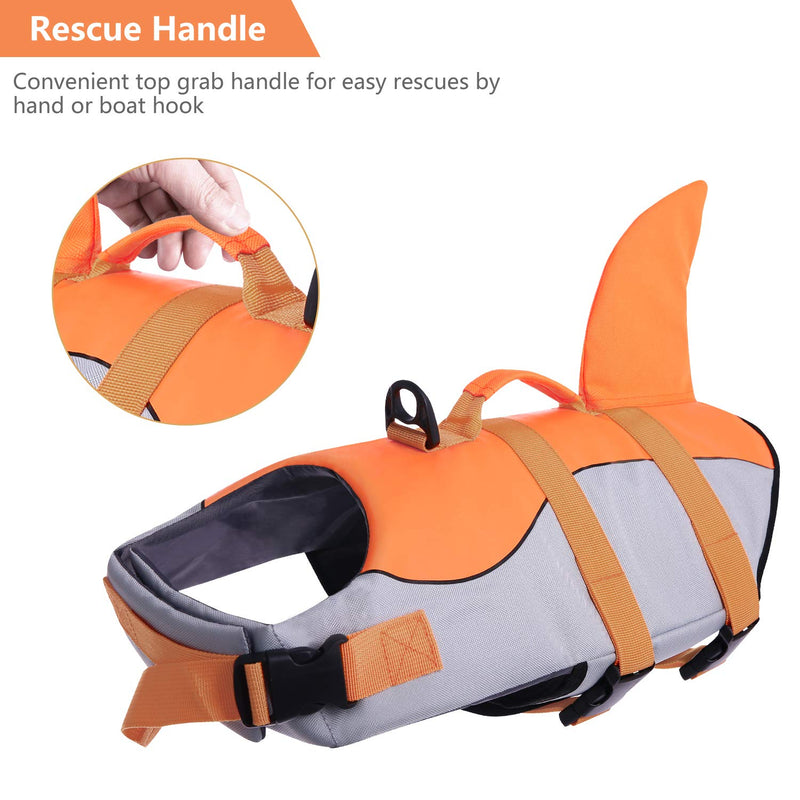 [Australia] - ASENKU Dog Life Jacket Ripstop Pet Floatation Vest Saver Swimsuit Preserver for Water Safety at The Pool, Beach, Boating Medium Orange 