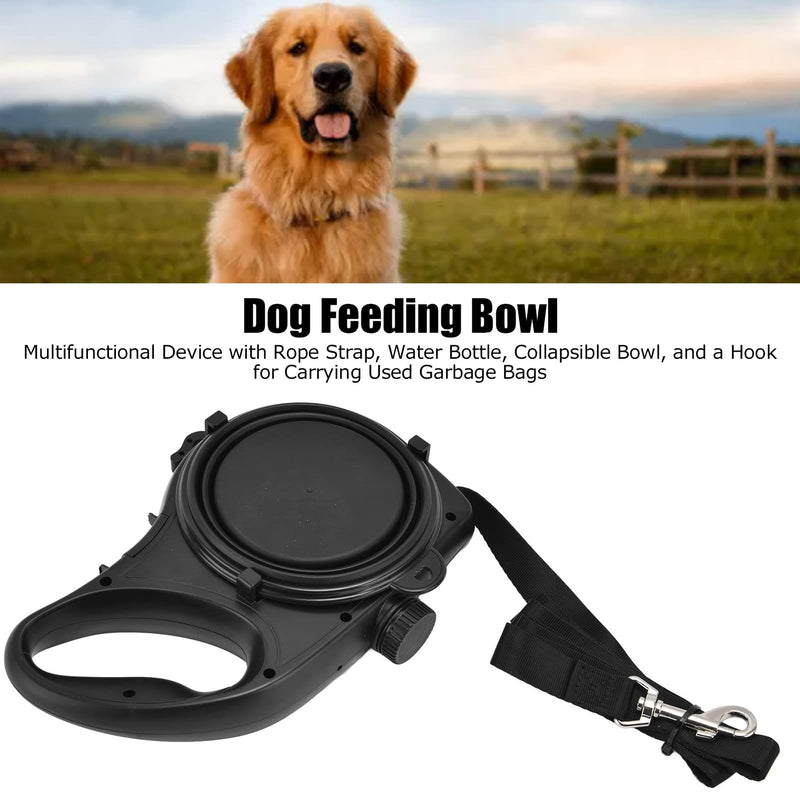 Dog leash dog leash small dogs light dog leash medium dog leash cat, multifunctional pet leash with foldable water bowl for small medium dogs (9.1 x 6.7 x 2.0 inches) (black) black - PawsPlanet Australia