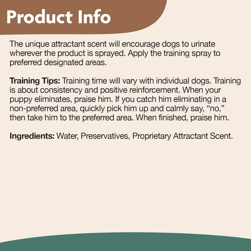 NaturVet – Potty Here Training Aid Spray – Attractive Scent Helps Train Puppies & Dogs Where to Potty – Formulated for Indoor & Outdoor Use 8 oz - PawsPlanet Australia