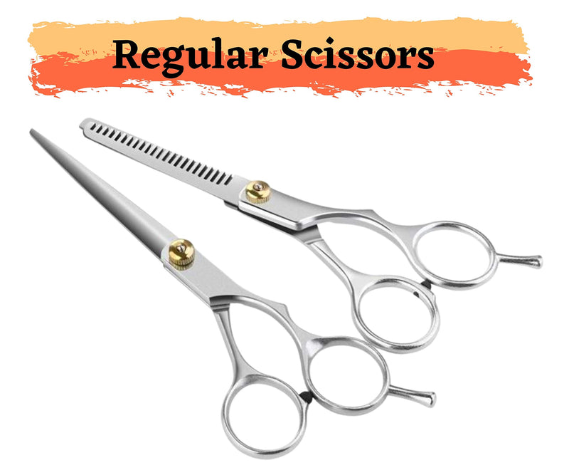 Professional Non-Professional Hair Scissors Cutting Thinning Shears Stainless Steel Salon Barber Pet Dog Cat Hairdressing| Grooming Styling Pet Supplies (Regular Cutting + Thinning Scissors Set) Regular Cutting + Thinning Scissors Set - PawsPlanet Australia