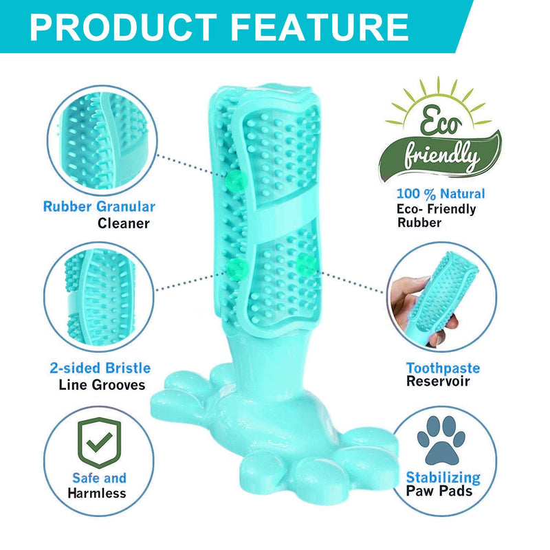Dog Toothbrush Chew Toys Natural Rubber Dog Tooth Cleaner Stick Puppy Dental Care Brushing Toy Dog Tooth Cleaner(4 Colors Available) Medium Lake Blue - PawsPlanet Australia